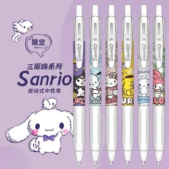 6pcs/set Kawaii Sanrio Cinnamoroll 0.5 mm Gel Pixuri Set Drăguț Hello Kitty Negru Stilou desen Animat Elev de Școală Rechizite Gif  4