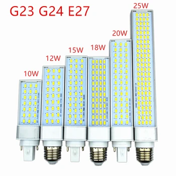Bombilla LED-uri de Porumb Bec 10W 12W 15W 18W 20W 25W E27 G23 G24 Lampa SMD lumina Reflectoarelor 180 de Grade AC85-265V Orizontală Plug Lumina  10