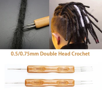 Dublu-cap Dreadlock Croșetat Mâner de Bambus Cârlig Ac Pentru Dreadslock Coafura accesorii de par  10