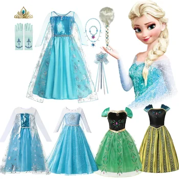 Snow Queen Elsa Costume Pentru Copii Pentru Fete 2023 Petrecere De Carnaval Rochie De Bal Rochie-Joc Imbracaminte Copii Congelate Rochie De Printesa  1