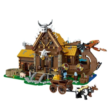Viking Viata de Cabana Casa Blocurile Set cabană Arhitectura Cărămizi Jucării pentru Copii Pentru Copii Cadouri  10