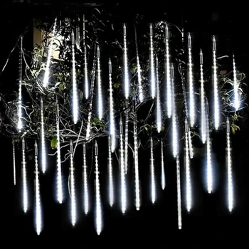 În aer liber de Meteoriți Lumini de Crăciun 10 Tuburi 192 Led-uri Agățat Lumini Șir de Grădină Copac Petrecere de Vacanță Decoation Lampa  10